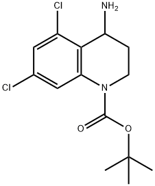 4-アミノ-1-N-BOC-5,7-ジクロロ-1,2,3,4-テトラヒドロキノリン 化学構造式