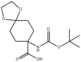 BOC-8-氨基-1,4-二氧杂螺[4.5]癸烷-8-羧酸, 886362-27-2, 结构式