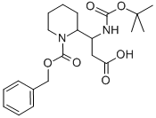 BETA-[[叔丁氧羰基]氨基]-1-[(苯基甲氧基)羰基]-2-哌啶丙酸, 886362-34-1, 结构式
