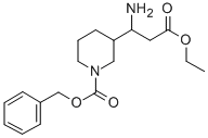 3-AMINO-3-(3'-CBZ)PIPERIDINE-PROPIONIC ACID ETHYL ESTER
 Structure