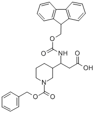 BETA-[[(9H-芴-9-基甲氧基)羰基]氨基]-1-[(苯基甲氧基)羰基]-3-哌啶丙酸, 886362-38-5, 结构式