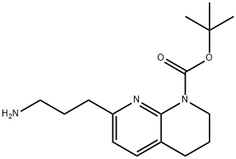8-N-BOC-5,6,7,8-テトラヒドロ-1,8-ナフチリジン-2-プロピルアミン 化学構造式