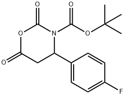 N-BOC-Β-アラニン-Β-4'-フルオロフェニル-N-カルボキシ無水物 化学構造式
