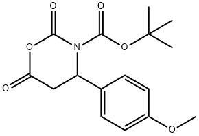 N-BOC-Β-アラニン-Β-4'-メトキシフェニル-N-カルボキシ無水物 化学構造式