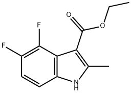 4,5-ジフルオロ-2-メチルインドール-3-カルボン酸エチルエステル 化学構造式