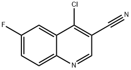 4-CHLORO-6-FLUORO-QUINOLINE-3-CARBONITRILE
 化学構造式