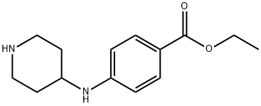 4-(PIPERIDIN-4-YLAMINO)-BENZOIC ACID ETHYL ESTER
 Struktur