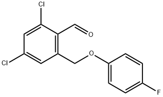 2,4-DICHLORO-6-(4-FLUORO-PHENOXYMETHYL)-BENZALDEHYDE
 Structure