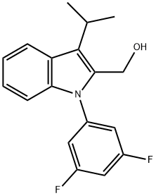 1-(3',5'-DIFLUOROPHENYL)-2-HYDROXYMETHYL-3-ISOPROPYLINDOLE
 Struktur