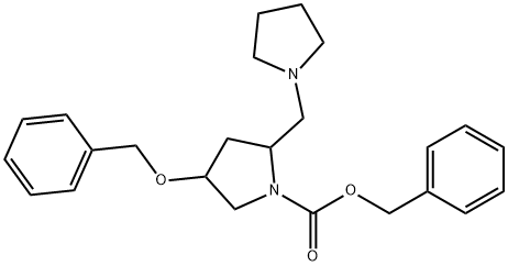 4-BENZYLOXY-2-PYRROLIDIN-1-YLMETHYL-PYRROLIDINE-1-CARBOXYLIC ACID BENZYL ESTER
 Structure