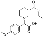 1-[CARBOXY-(4-METHYLSULFANYL-PHENYL)-METHYL]-PIPERIDINE-3-CARBOXYLIC ACID ETHYL ESTER
 Structure