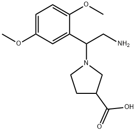1-[2-氨基-1-(2,5-二甲氧基苯基)-乙基]-吡咯烷-3-羧酸, 886363-82-2, 结构式
