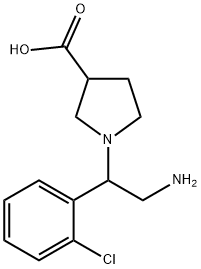 1-[2-AMINO-1-(2-CHLORO-PHENYL)-ETHYL]-PYRROLIDINE-3-CARBOXYLIC ACID
 Structure