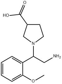 1-[2-AMINO-1-(2-METHOXY-PHENYL)-ETHYL]-PYRROLIDINE-3-CARBOXYLIC ACID
 Struktur
