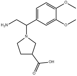 1-[2-AMINO-1-(3,4-DIMETHOXY-PHENYL)-ETHYL]-PYRROLIDINE-3-CARBOXYLIC ACID
 Structure