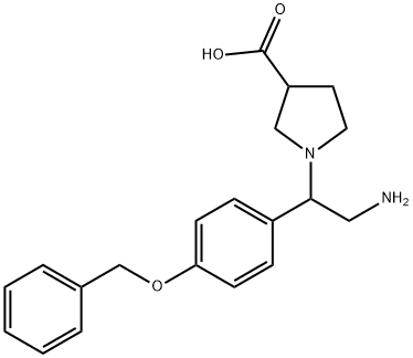 1-[2-AMINO-1-(4-BENZYLOXY-PHENYL)-ETHYL]-PYRROLIDINE-3-CARBOXYLIC ACID
 化学構造式