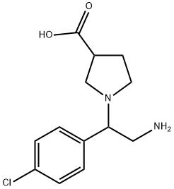 1-[2-AMINO-1-(4-CHLORO-PHENYL)-ETHYL]-PYRROLIDINE-3-CARBOXYLIC ACID
 Struktur