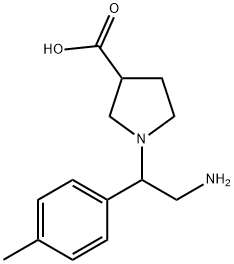 1-(2-氨基-1-(对甲苯基)乙基)吡咯烷-3-羧酸,886364-05-2,结构式