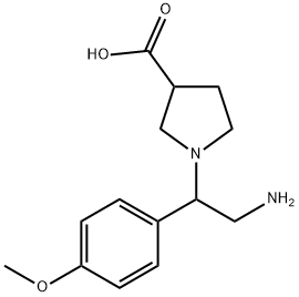 1-[2-AMINO-1-(4-METHOXY-PHENYL)-ETHYL]-PYRROLIDINE-3-CARBOXYLIC ACID
 化学構造式