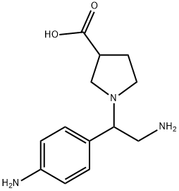 1-[2-AMINO-1-(4-AMINO-PHENYL)-ETHYL]-PYRROLIDINE-3-CARBOXYLIC ACID
 Structure