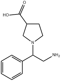 1-(2-AMINO-1-PHENYL-ETHYL)-PYRROLIDINE-3-CARBOXYLIC ACID
 Structure