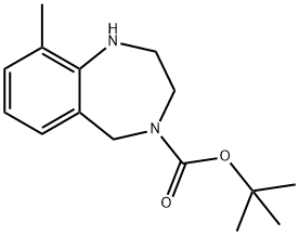 4-BOC-9-METHYL-2,3,4,5-TETRAHYDRO-1H-BENZO[E][1,4]DIAZEPINE
 Struktur