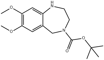 4-BOC-7,8-ジメトキシ-2,3,4,5-テトラヒドロ-1H-ベンゾ[E][1,4]ジアゼピン 化学構造式