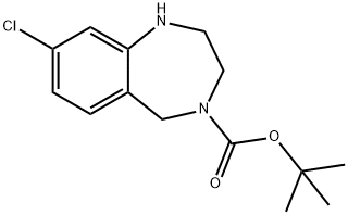 4-BOC-8-CHLORO-2,3,4,5-TETRAHYDRO-1H-BENZO[E][1,4]DIAZEPINE
 Struktur