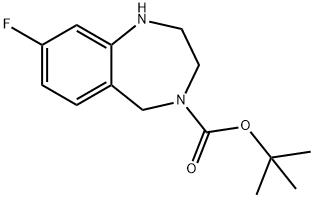 4-BOC-8-フルオロ-2,3,4,5-テトラヒドロ-1H-ベンゾ[E][1,4]ジアゼピン 化学構造式
