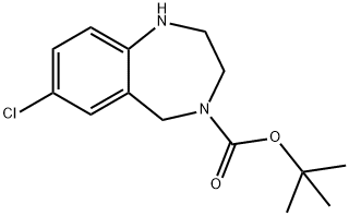 4-BOC-7-CHLORO-2,3,4,5-TETRAHYDRO-1H-BENZO[E][1,4]DIAZEPINE
 Struktur