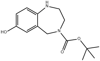 4-BOC-7-HYDROXY-2,3,4,5-TETRAHYDRO-1H-BENZO[E][1,4]DIAZEPINE
 Struktur