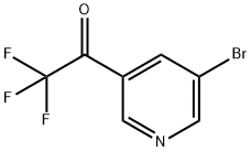 1-(5-ブロモ-3-ピリジニル)-2,2,2-トリフルオロエタノン 化学構造式