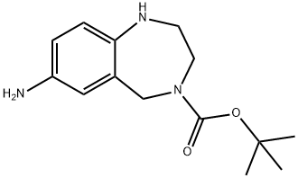 4-叔丁氧羰基-7-氨基-2,3,4,5-四氢-1H-苯并[E][1,4]二氮杂卓, 886364-45-0, 结构式