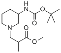 3-(3-TERT-BUTOXYCARBONYLAMINO-PIPERIDIN-1-YL)-2-METHYL-PROPIONIC ACID METHYL ESTER
 Struktur