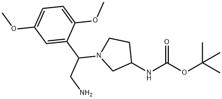 3-N-BOC-AMINO-1-[2-AMINO-1-(2,5-DIMETHOXY-PHENYL)-ETHYL]-PYRROLIDINE
 Struktur