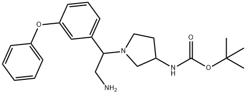 3-N-BOC-AMINO-1-[2-AMINO-1-(3-PHENOXY-PHENYL)-ETHYL]-PYRROLIDINE
 Struktur