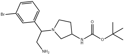 3-N-BOC-AMINO-1-[2-AMINO-1-(3-BROMO-PHENYL)-ETHYL]-PYRROLIDINE
 Struktur