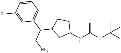 3-N-BOC-AMINO-1-[2-AMINO-1-(3-CHLORO-PHENYL)-ETHYL]-PYRROLIDINE
 Struktur
