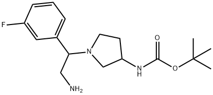 3-N-BOC-AMINO-1-[2-AMINO-1-(3-FLUORO-PHENYL)-ETHYL]-PYRROLIDINE
 Structure
