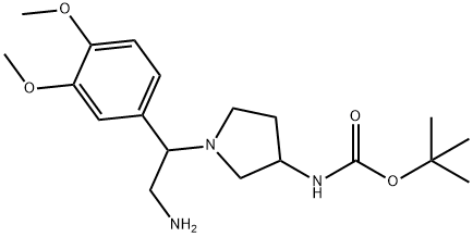3-N-BOC-AMINO-1-[2-AMINO-1-(3,4-DIMETHOXY-PHENYL)-ETHYL]-PYRROLIDINE
 化学構造式