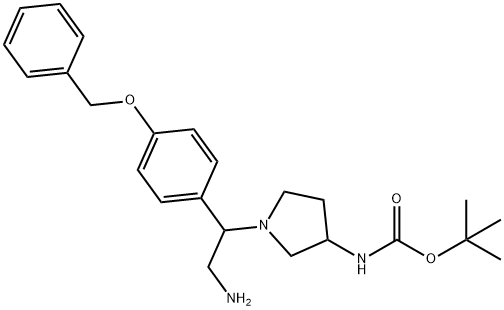 3-N-BOC-AMINO-1-[2-AMINO-1-(4-BENZYLOXY-PHENYL)-ETHYL]-PYRROLIDINE
 Structure
