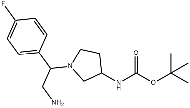 3-N-BOC-AMINO-1-[2-AMINO-1-(4-FLUORO-PHENYL)-ETHYL]-PYRROLIDINE
 Struktur