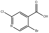 5-ブロモ-2-クロロピリジン-4-カルボン酸 化学構造式