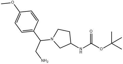 3-N-BOC-AMINO-1-[2-AMINO-1-(4-METHOXY-PHENYL)-ETHYL]-PYRROLIDINE
 Structure
