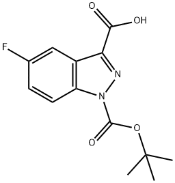 1-Boc-5-fluoro-3-indazole-carboxylic Acid Struktur