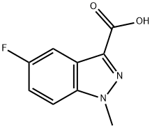 5-氟-1-甲基-1H-吲唑-3-甲酸, 886368-88-3, 结构式