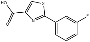 2-(3-FLUORO-PHENYL)-THIAZOLE-4-CARBOXYLIC ACID, 886369-06-8, 结构式