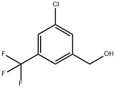 3-クロロ-5-(トリフルオロメチル)ベンジルアルコール 化学構造式