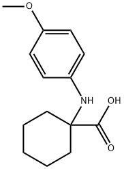 1-[(4-メトキシフェニル)アミノ]シクロヘキサンカルボン酸 化学構造式