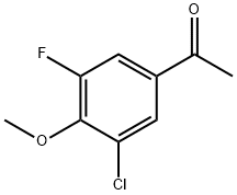 3'-クロロ-5'-フルオロ-4'-メトキシアセトフェノン 化学構造式